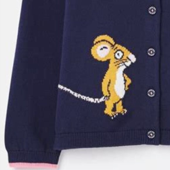 Joules Gruffalo Madison Artwork Girls Navy Cardigan 6 - Picture 3 of 3